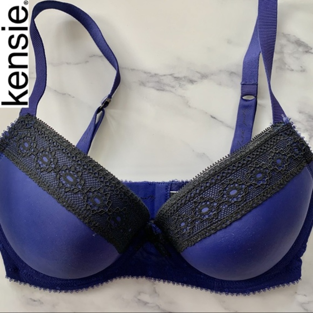 Kensie Royal Blue w/ Black Lace Convertible Bra